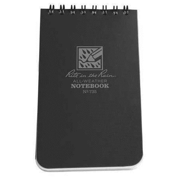 Sotel Systems 3 x 5 in. All Weather Spiral Notebook - Universal, Black RR 735 - main